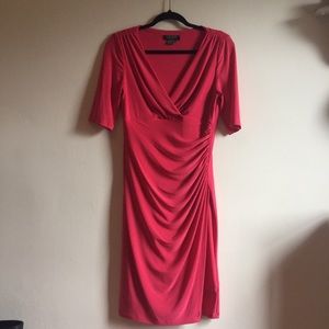 Ralph Lauren pink faux wrap dress sz 6 GUC